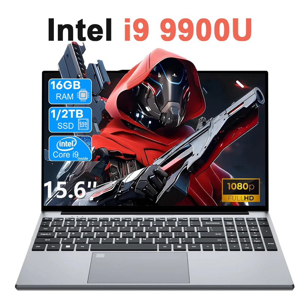 Nueva laptop Intel i9-10980HK/9900U PC con Windows 11, teclado retroiluminado, 16GB RAM, 1TB SSD, 15.6" para oficina y estudio