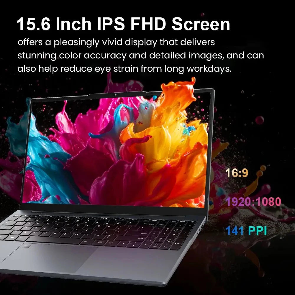 2026 New Notebook Windows 11 15.6 inch Laptop Fingerprint UnIock Intel Core i9-10980HK 16GB RAM 1/2TB SSD Office Gaming Laptops