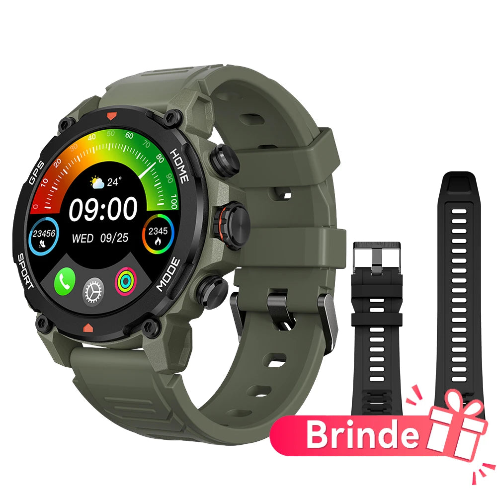 AURAFIT TREK 1: Relógio GPS com Tela AMOLED 1.43", 5ATM, 150+ Modos Esportivos, Monitor Saúde, Compatível Android/iOS