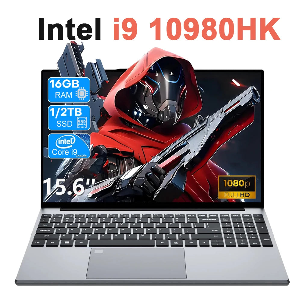 Nueva laptop Intel i9-10980HK/9900U PC con Windows 11, teclado retroiluminado, 16GB RAM, 1TB SSD, 15.6" para oficina y estudio