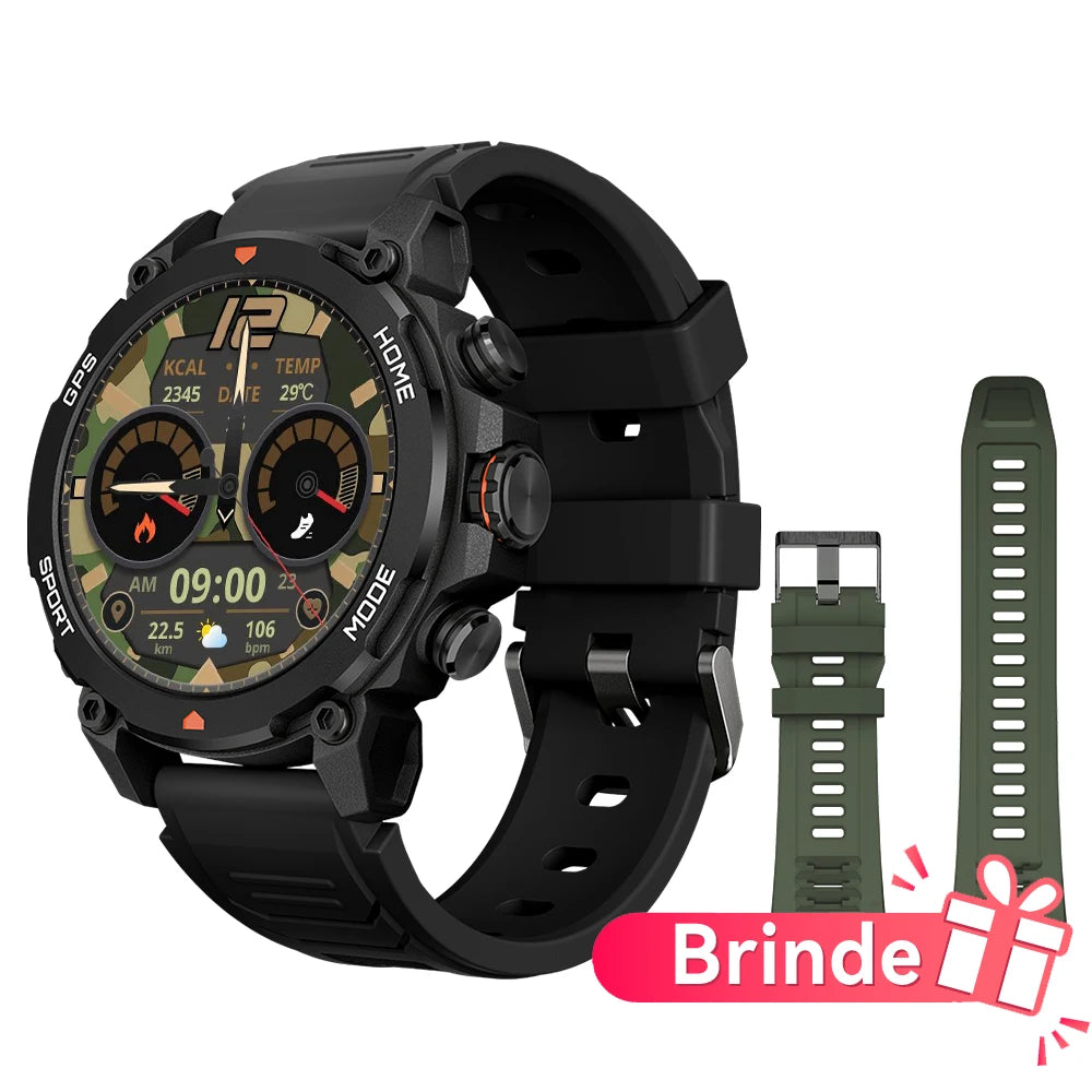 AURAFIT TREK 1: Relógio GPS com Tela AMOLED 1.43", 5ATM, 150+ Modos Esportivos, Monitor Saúde, Compatível Android/iOS
