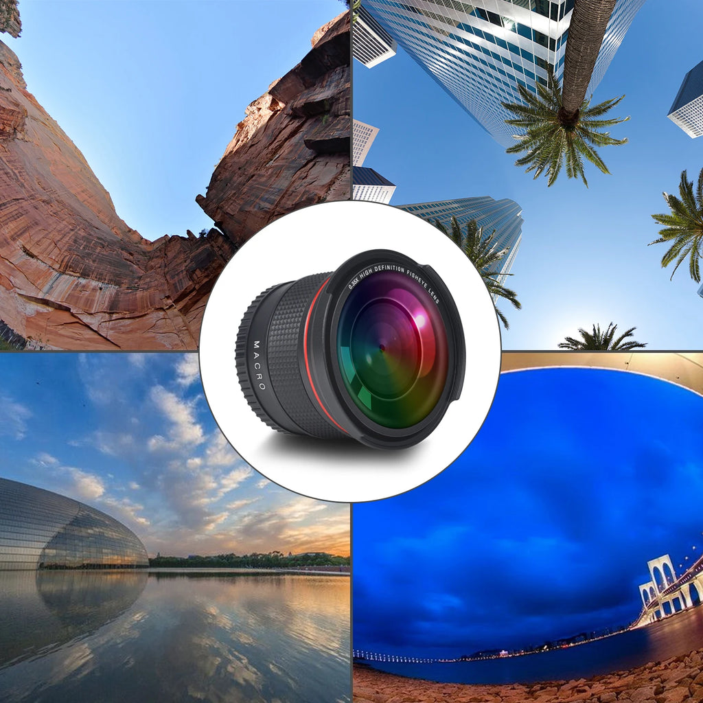 58MM 0.35x Professional Fisheye Wide Camera Angle Lens for Canon 70D 77D 80D 90D T8i T7 T7i T6i T6s T6 T5i T5 T4i T3i T100 SL1