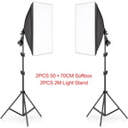Photography 50x70CM Softbox Lighting Kits Professional Light System With E27 Photographic Bulbs Photo Studio Equipment
