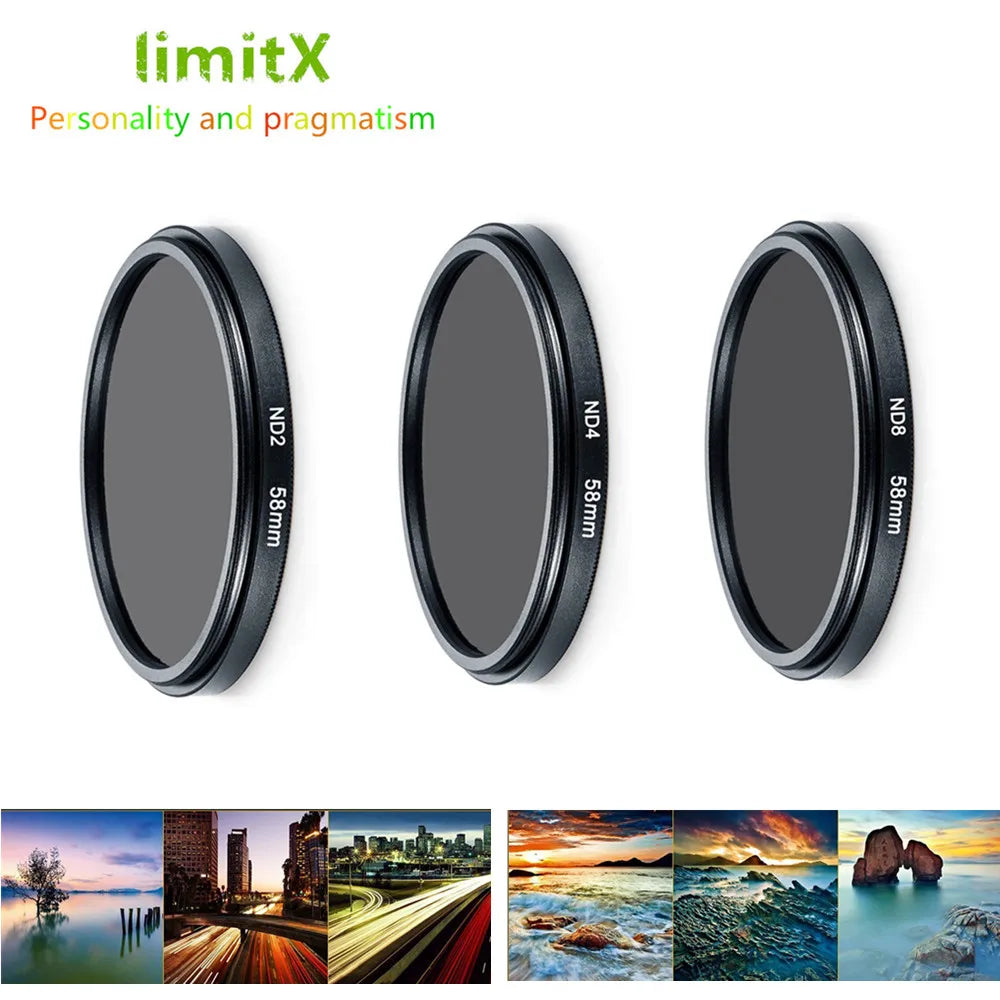 ND2 ND4 ND8 Neutral Density ND Filter Kit & Adapter Ring Lens Cap Keeper for Canon G7X Mark II III Ricoh GR II III IIIx HDF