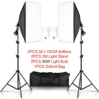 Photography 50x70CM Softbox Lighting Kits Professional Light System With E27 Photographic Bulbs Photo Studio Equipment
