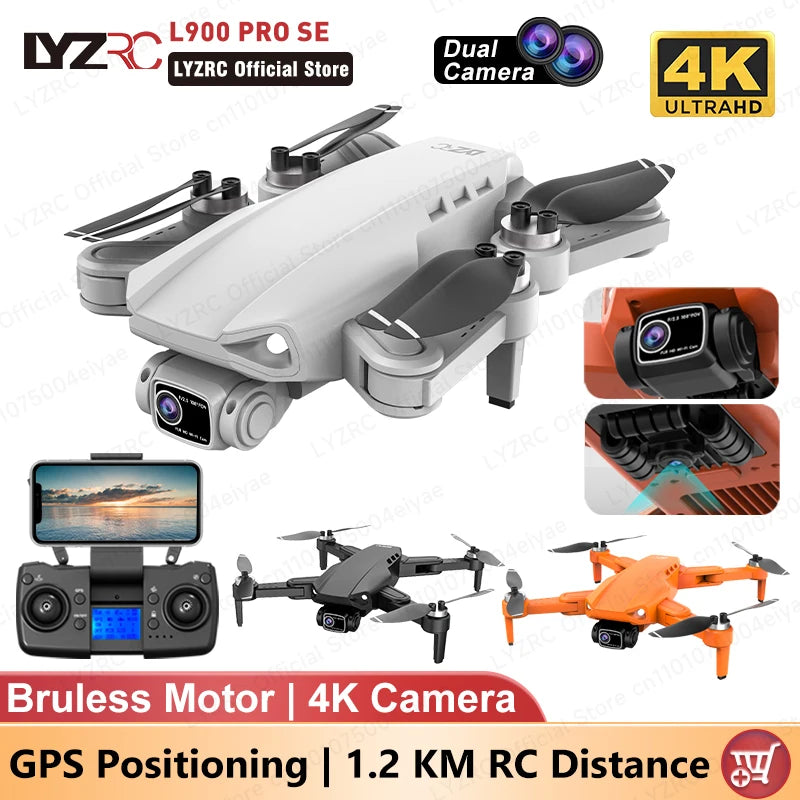 LYZRC Brushless Motor GPS L900 PRO SE Drone 90° Remote Control 4K HD Professional Dual Camera Foldable 5G Wifi FPV RC Quadcopter