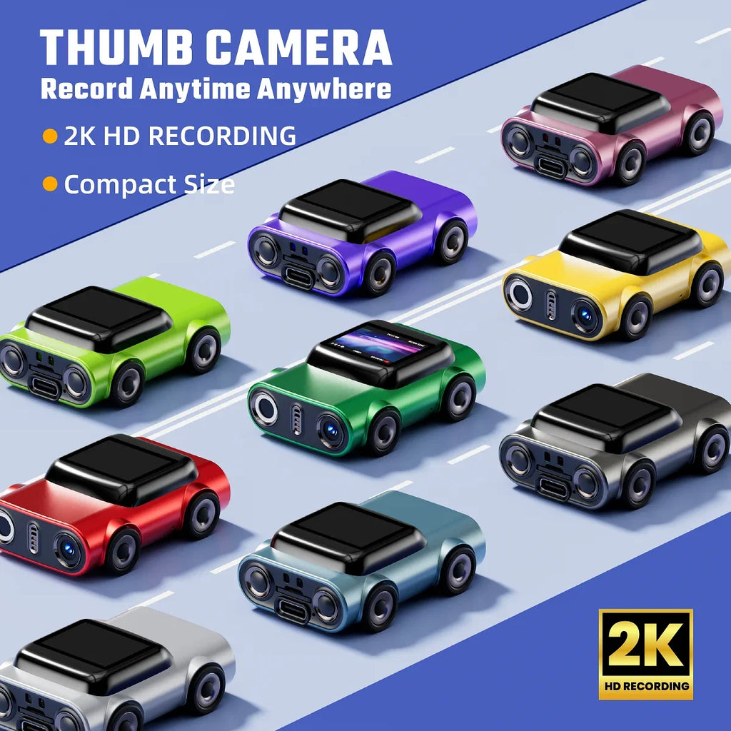 Mini Camera New Car Design 2K HD Video Recorder 130 Degree Wide Angle Built in Flash Auto Focus Keychain Cam