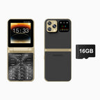 SERVO i16 PRO MAX Flip Mobile Phone 4 SIM Standby Speed Dial Magic Voice Flashlight Call Recording 2G GSM Button Fold Cellphones