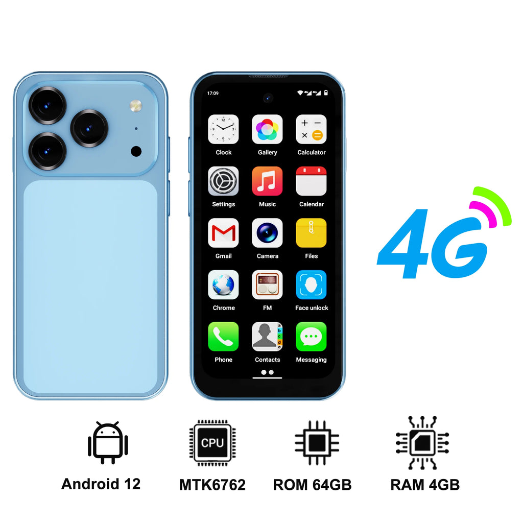 SERVO 19Air mini Android Smartphone 4G LTE 3.88" HD Display Dua SIM Card 2000mAh 6GB+128GB Small Mobile Phone GPS OTG Play Store