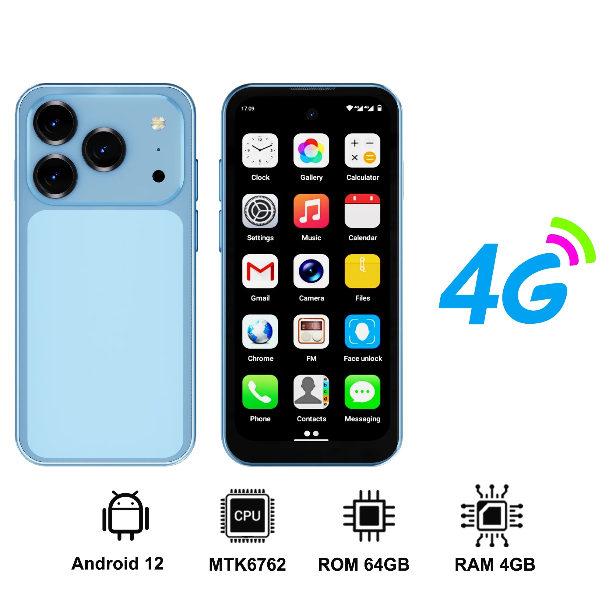 SERVO 19Air mini Android Smartphone 4G LTE 3.88" HD Display Dua SIM Card 2000mAh 6GB+128GB Small Mobile Phone GPS OTG Play Store