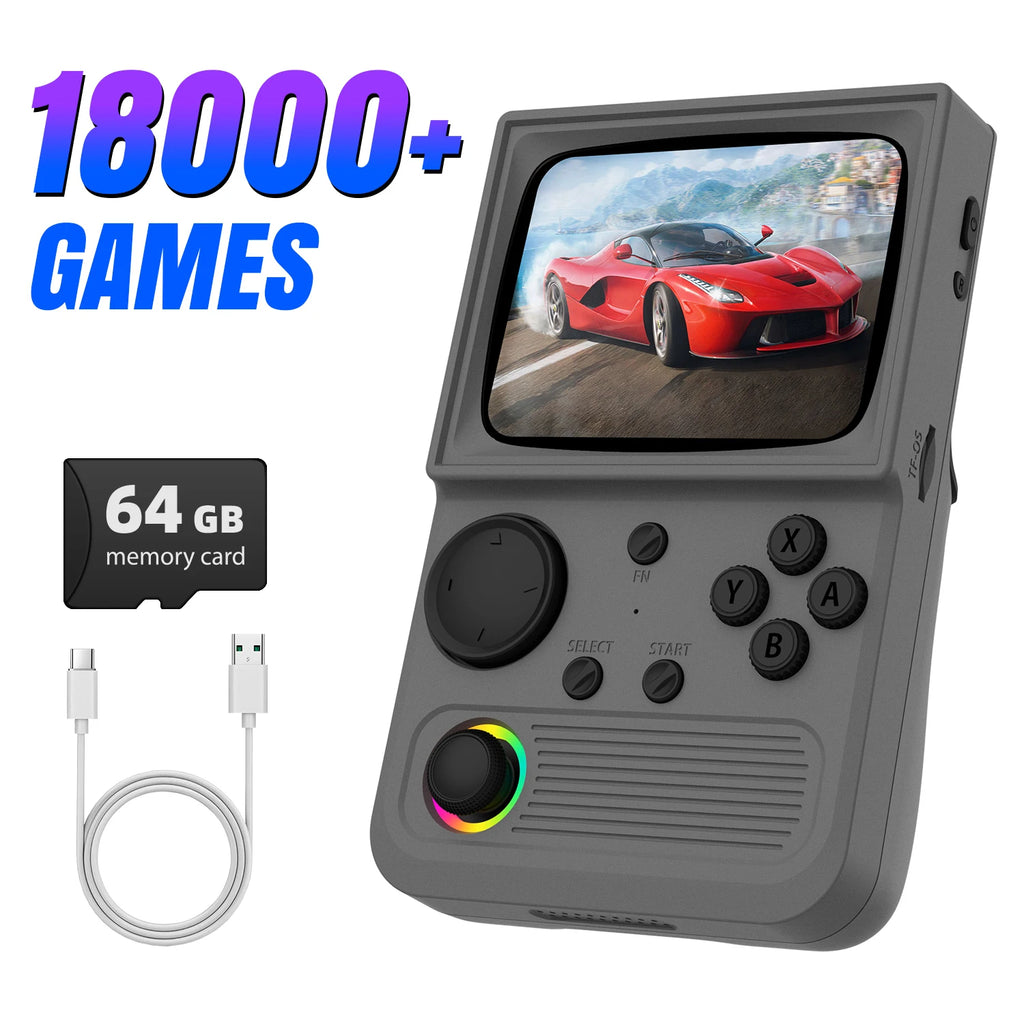 R36T Retro Handheld Game Console 18000+Game EmuEMEC System 3.5'' IPS Screen Wi-Fi Multiplayer Portable Pocket Video Console