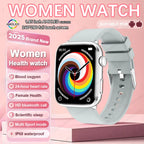 2025 New NFC Smart Watch Women AMOLED HD Screen IP68 Waterproof Blood Oxygen Heart Rate BT Call Smartwatch Watch