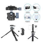Quick Release Aluminum Tripod Ball Head w Arca Swiss +Cold Shoe Camera Mount for DSLR Camera Monitor Mic Light Tripod Photograph
