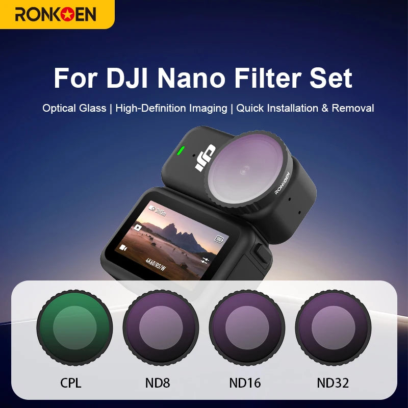 Ronkoen For Dji Osmo Nano Filters CPL UV Filters ND8 ND16 ND32 ND64 Black Mist Soft ND32PL Protective Lens Camera Accessories