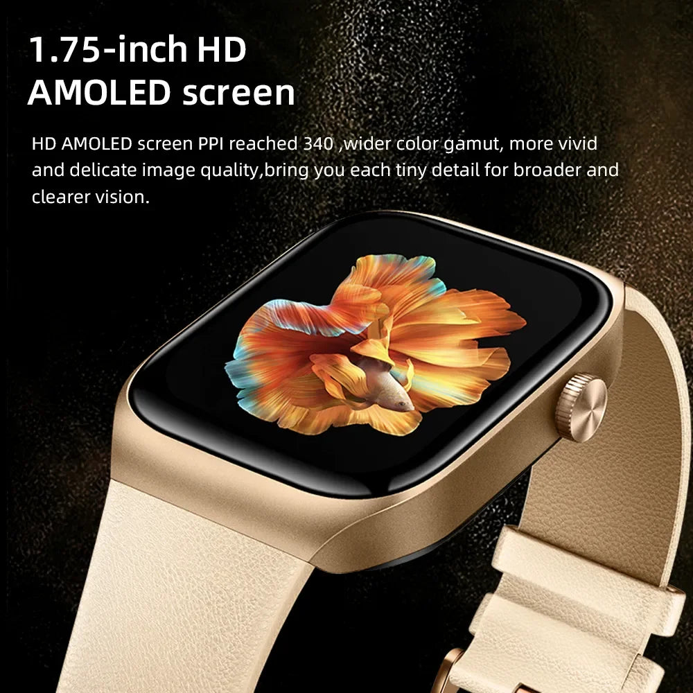 Mibro T2 Smartwatch, posicionamiento GPS, pantalla AMOLED HD de 1.75 pulgadas, AOD, resistencia al agua de 2 ATM, llamadas Bluetooth, relojes inteligentes deportivos para hombres y mujeres