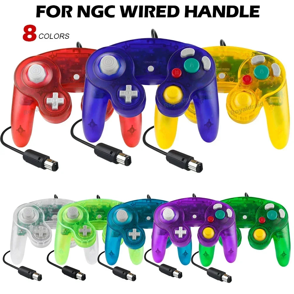 Mando con cable multicolor para consola NGC Mando Joypad para GameCube NGC Joystick clásico Mando para consola de juegos retro Accesorios
