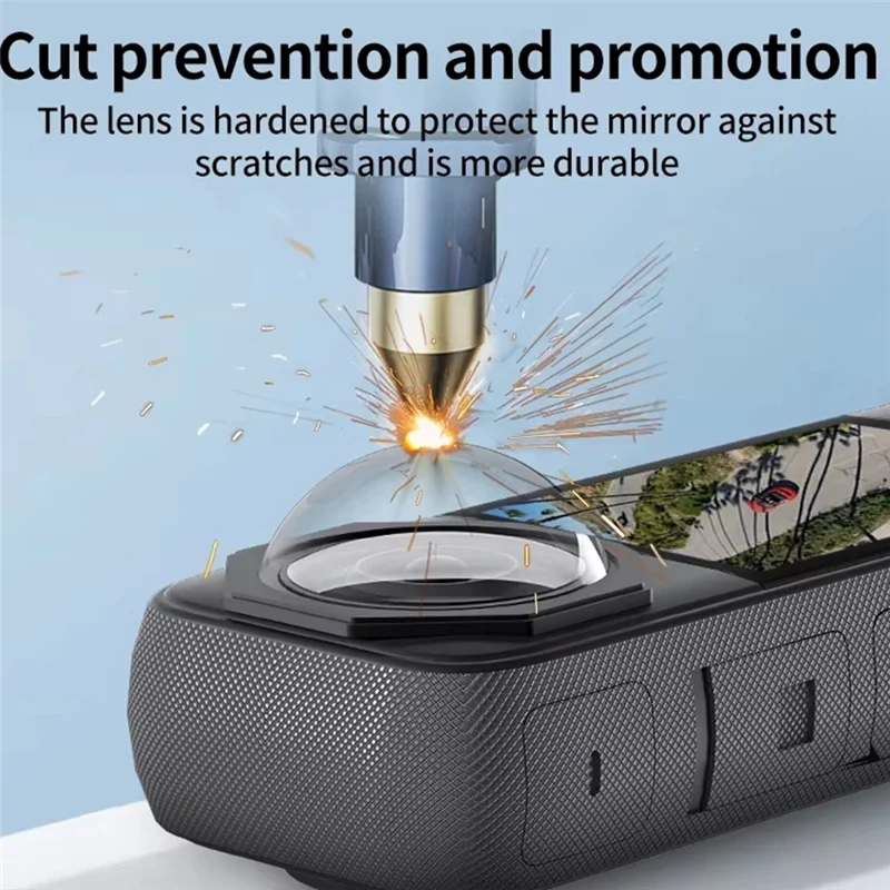 ABSQ-For Insta360 X3 Lens Guards Lens Protector Upgraded Anti-Scratch Tempered Glass Sticky Guard For Insta 360 X3 Accessory