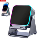 Magnetic Induction Speaker Phone Stand Wireless Bluetooth Phone Holder Amplifier Portable Desk Speaker RGB Light 5000mAh Battery