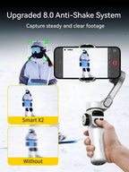 AOCHUAN Smart X2 Handheld Gimbal 3 Axis Stabilizer Built-in 20cm Extension Rod LED Display Phone Holder For iPhone Smartphone