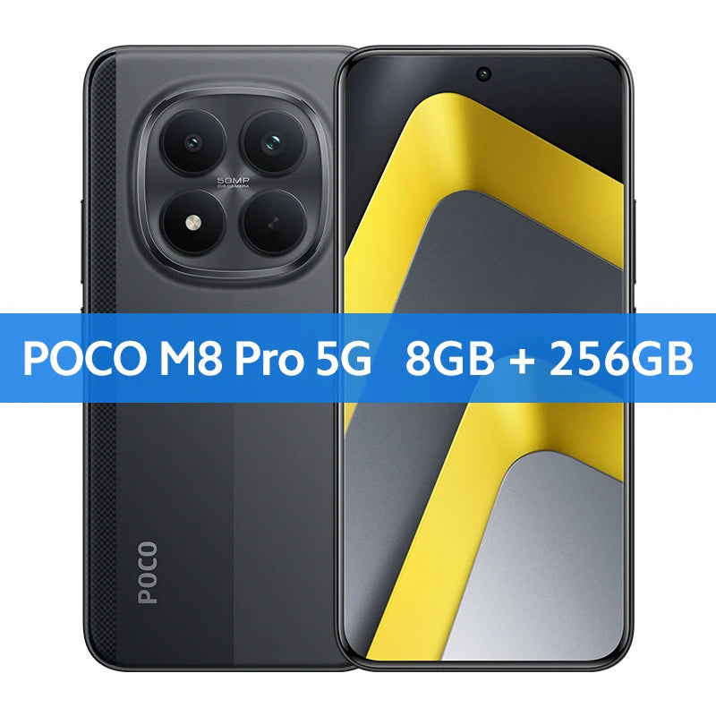 Global Version POCO M8 Pro 50MP main Camera 6.83"CrystalRes AMOLED display mobilephones Smartphone Snapdragon® 7s Gen 4