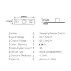 Smart Switch Module Sensor Motion Detector Finger Hand Sweep Sensor DC 12V 24V 3A Maximum 36W Power Light Switches