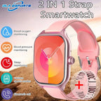 New Double Strap Smart Watch 1.75" AMOLED Screen Voice Assistant Bluetooth Call Men Women Smartwatch Heart Rate Sleep Monitoring
