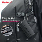 Desiontal DK-10 2-in-1 SD Card Card Reader Storage Case High-Speed USB 3.1 Type-C socket, SD/TF/SIM Card Carrying Case