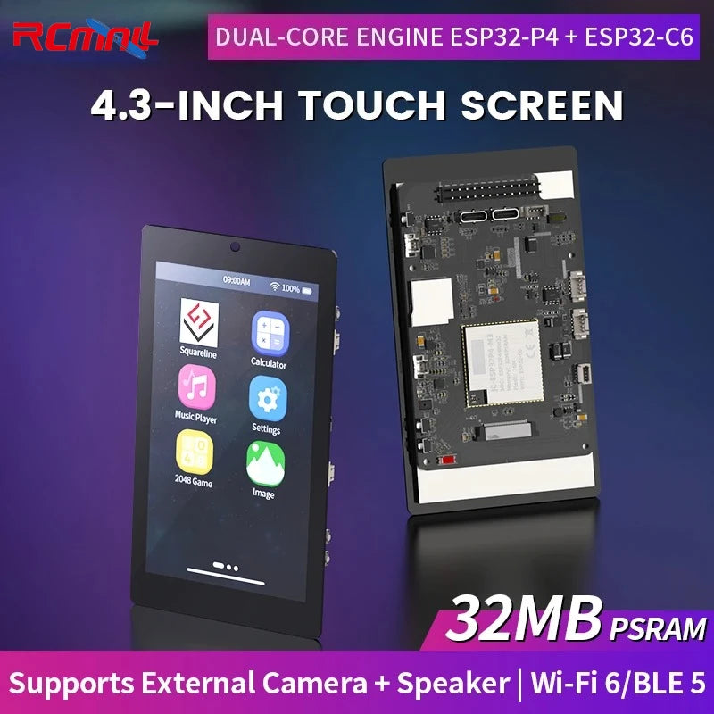 4.3-inch 480x800 IPS Capacitive Touchscreen ESP32P4 ESP32-C6 Development Board WIFI+BLE ESP32 Module for Arduino Smart Home IoT