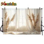Mocsicka Photography Background White Indoor Window Floral Adult Birthday Wedding Maternity Portrait Decor Backdrop Photo Studio