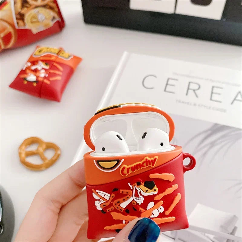 for AirPods 4 2024 3D Chips French Fries Cartoon Cute Earphone Case Wireless Headphone Cover for AirPods Pro 2 3 Funda Sleeve