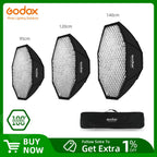 Godox 95cm 120cm 140cm Studio Octagon Honeycomb Grid Softbox Reflector softbox with Bowens Mount for Studio Strobe Flash Light