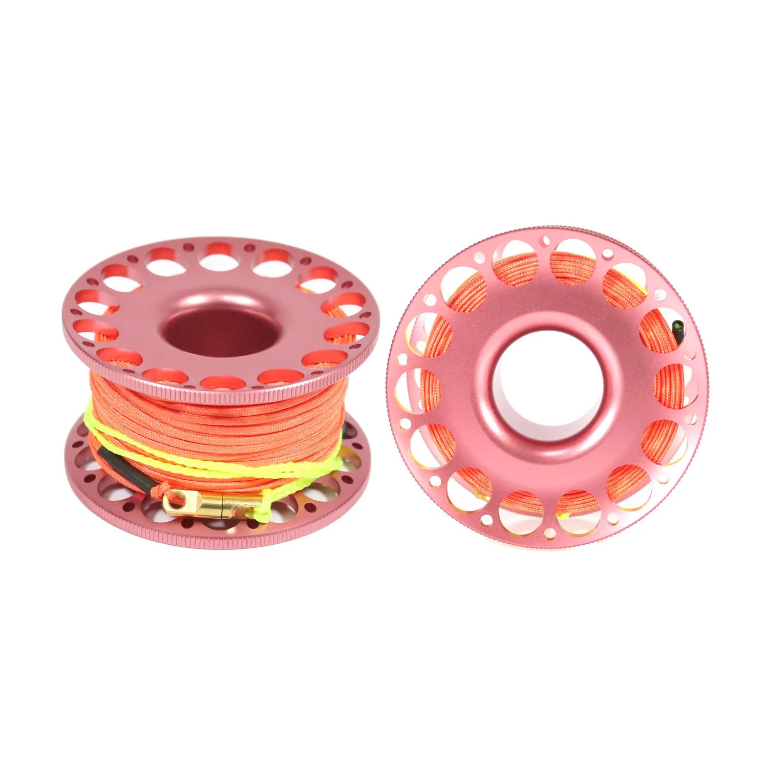 15M/30M Scuba Diving Aluminum Alloy Spool Finger Reel with Stainless Steel SMB Safe Equipment  Accessories Bolt Snap Hook