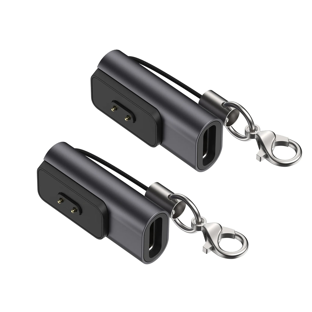Type-C Charging Adapter USB C Mini Power Connector Protable Converter Plug For Xiaomi Smart Band 10 9 8 With Keychain