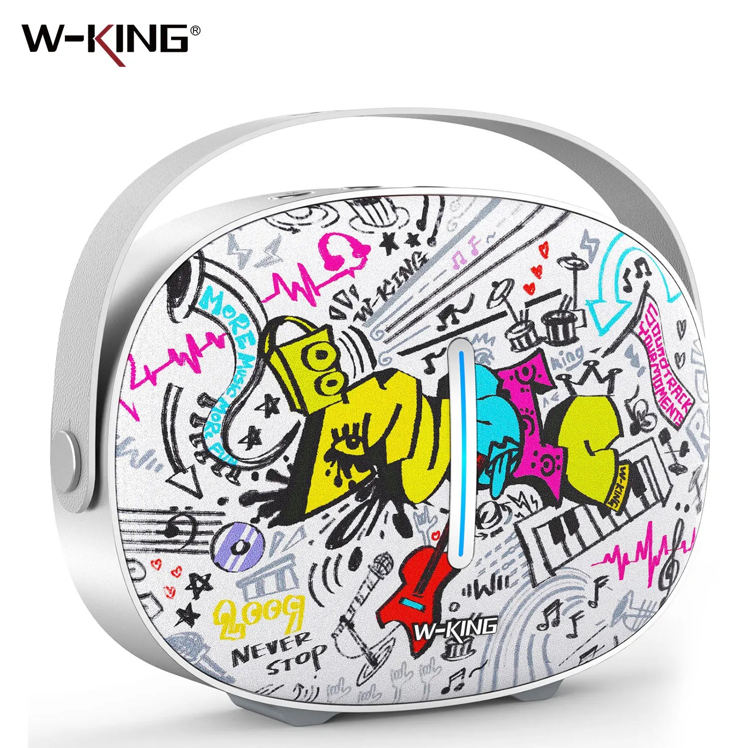 W-KING T8II Portable Bluetooth Speakers Wireless Outdoor Boombox, Heavy Bass/Crystal Sound,2 Subwoofers,Fast Charging,BT5.4