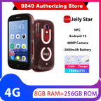 Unihertz Jelly Star 8GB 256GB Mini Smartphone Android 13 Led Light Unlocked Transparent Backshell Cellphones 48MP 3 inch Phone