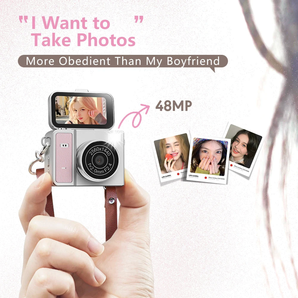 S162 Thumb Keychain Camera 1.47-inch Flip Screen Mini Action Camera Retro Style 2K Very Small Camcorder Video Recorder 2026 NEW