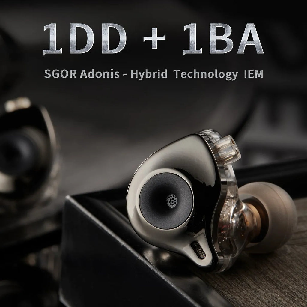 SGOR Adonis Auriculares con tecnología híbrida 1DD+1BA In Ear Monitor HIFI Auriculares con superbajos y alta calidad de sonido VENUS