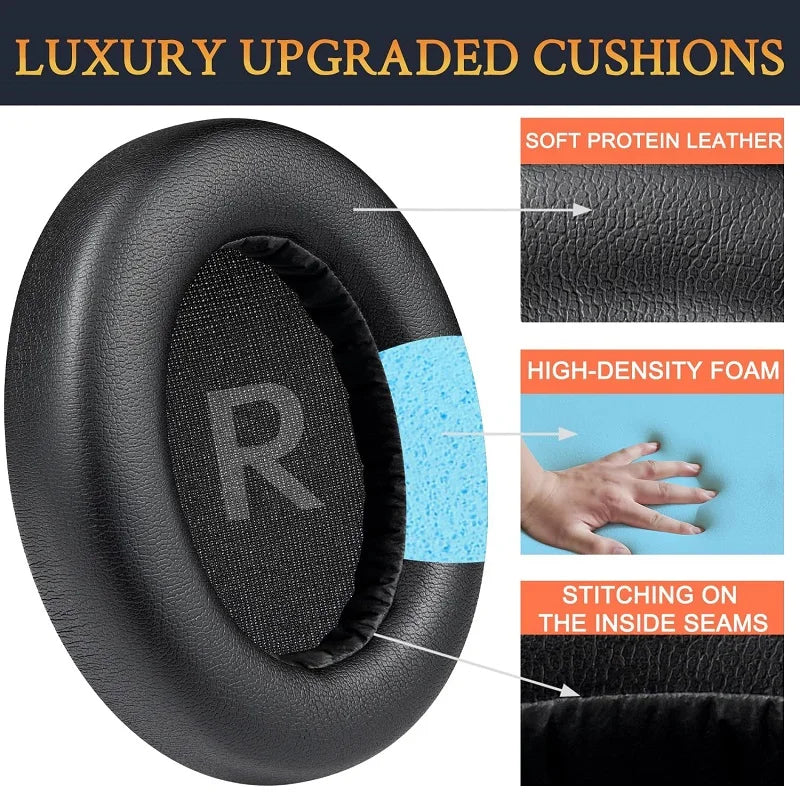 Almohadillas de repuesto para auriculares EarFun Wave Pro ANC, almohadillas con orejeras de cuero proteico suave, almohada para auriculares