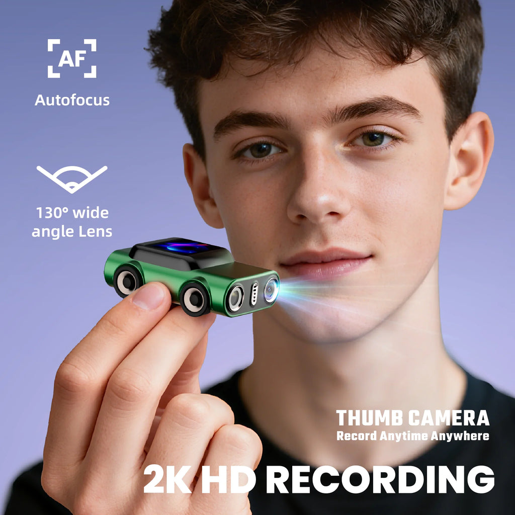 Mini Camera New Car Design 2K HD Video Recorder 130 Degree Wide Angle Built in Flash Auto Focus Keychain Cam