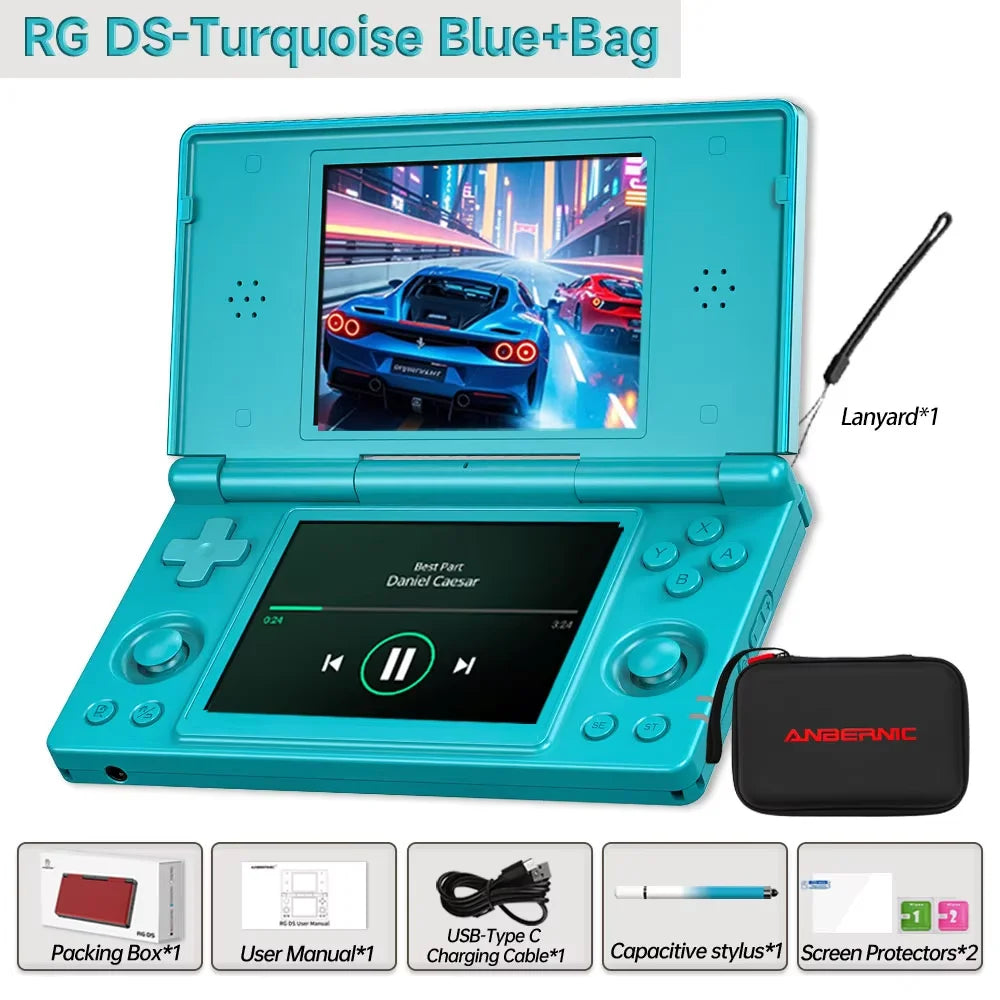 ANBERNIC RG DS Handheld Game Console 4" IPS Multi-touch Screen 64-bit Android 14 Dual-screen Flip Video Games Player RGDS PSP