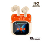 Auriculares de Traducción con Pantalla Táctil 2 Piezas, 144 Idiomas, Auriculares Traductores Bidireccionales en Tiempo Real, Auriculares Bluetooth para Viajes de Negocios