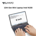 YSJMNPC 12th Gen Mini Laptop Intel N95 Quad Core 8 Inch Screen LPDDR5 12GB 4800MHz M.2 1TB Windows11Pro AX WiFi6 BT5.2 RJ45 LAN