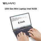 YSJMNPC 12th Gen Mini Laptop Intel N95 Quad Core 8 Inch Screen LPDDR5 12GB 4800MHz M.2 1TB Windows11Pro AX WiFi6 BT5.2 RJ45 LAN