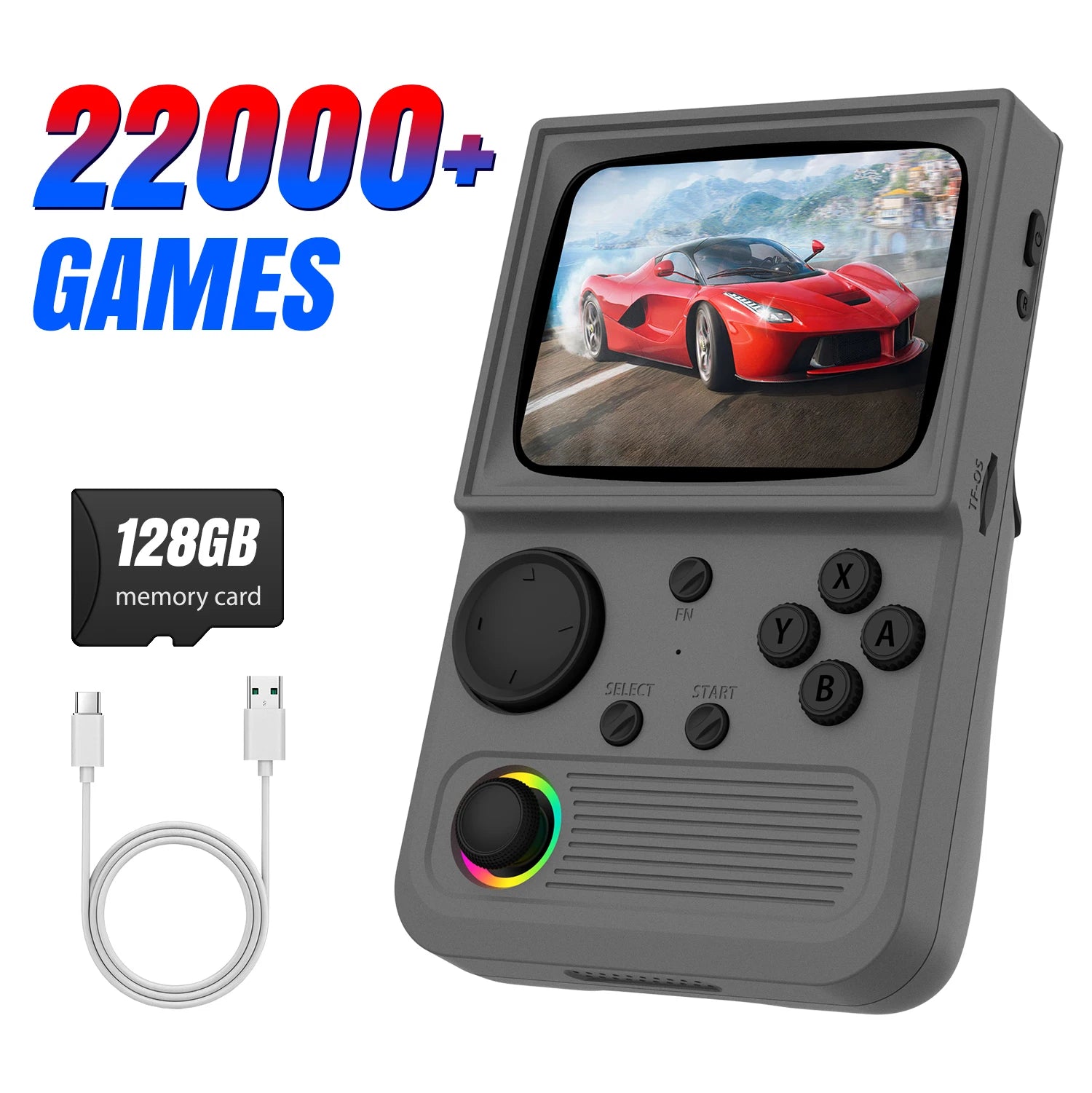 R36T Retro Handheld Game Console 18000+Game EmuEMEC System 3.5'' IPS Screen Wi-Fi Multiplayer Portable Pocket Video Console