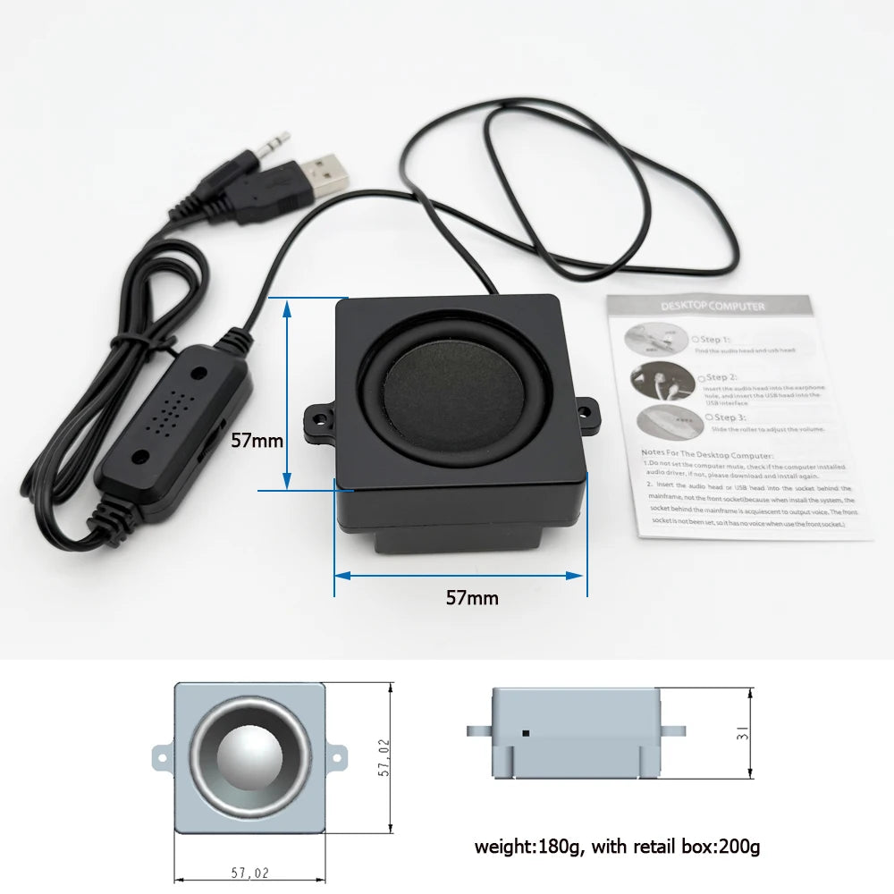 USB mini speaker for computer Surround stereo adhesive style Mini Portable speaker plug and play