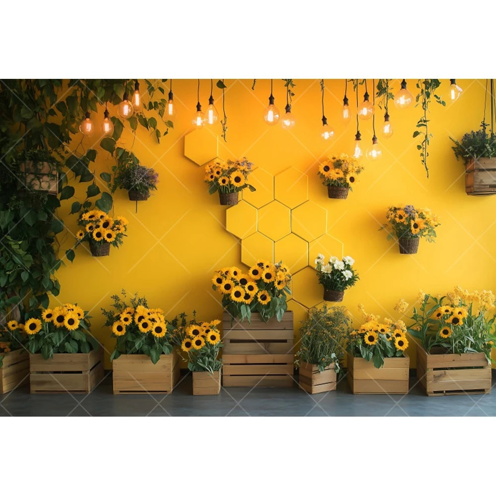 Fondo fotográfico de girasoles de granja, fiesta de cumpleaños de niños, fiesta de pastel, ducha de bebé, telón de fondo de retrato, estudio fotográfico
