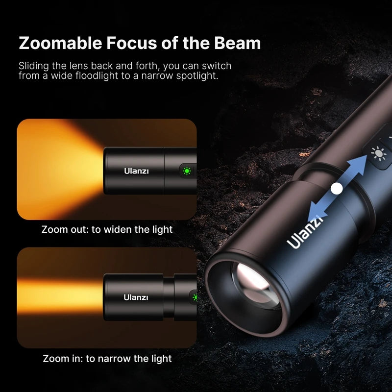 Ulanzi LM07 LED Videography Flashlight Fill Light Creative Multicolor Spotlight Zoom Portrait Atmosphere Photography Sunset Lamp