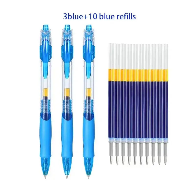 13/30PCS Gel Pens Refills Set Kawaii Stationery Writing Pen Black/Red/Blue Ink 0.5 mm Ballpoint Pen Office School Supplies Tools
