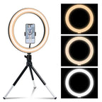 26cm LED Selfie Ring Light Dimmable Led Photography RingLight With Tripod & Phone Stand for Youtube Video Live Makeup Fill Lamps