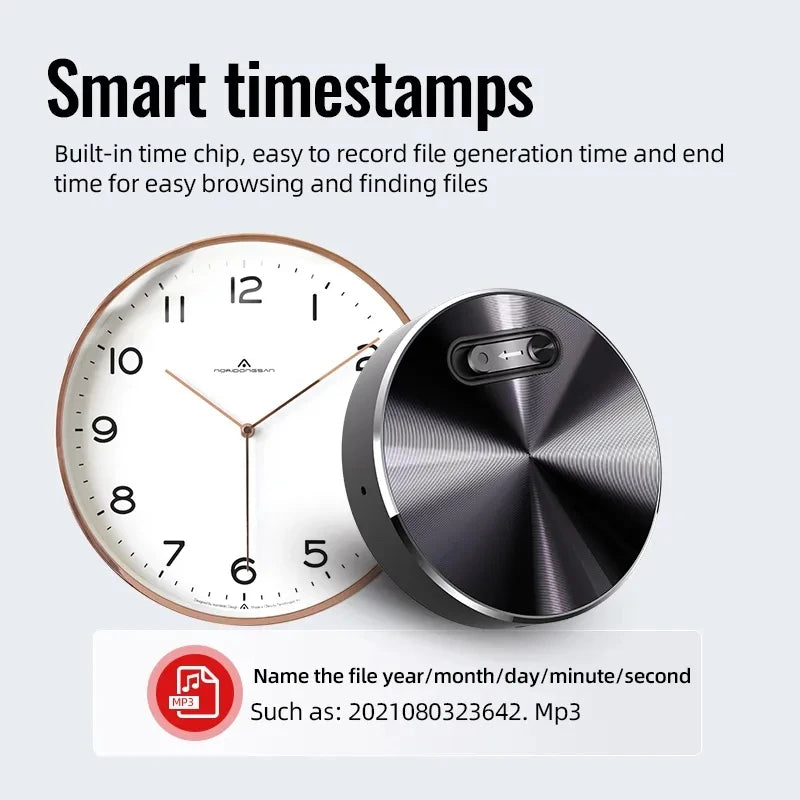 Built-in Magnet Mini Voice Activated Recorder Small Digital Audio Sound Recording Device Sound Dictaphone U Disk 32GB